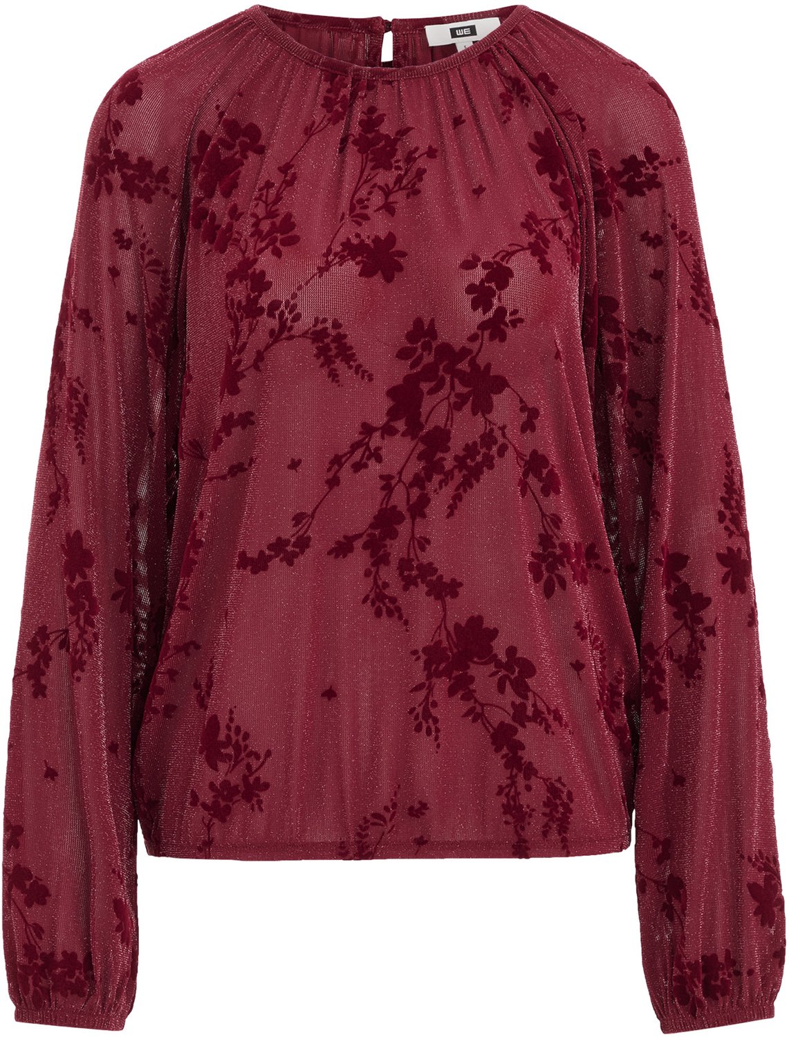 WE Fashion Dames jersey top met structuur en glittergaren
