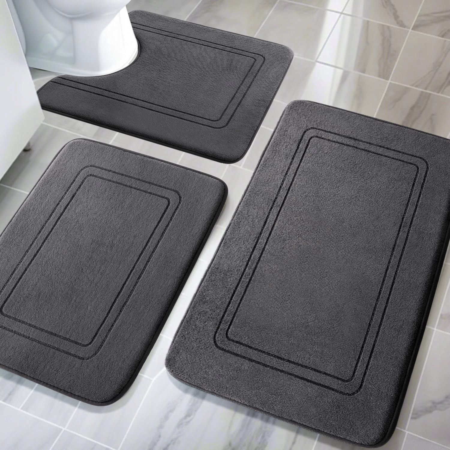 3-delige Antislip Badkamermatten Set - Extra Zacht & Absorberend