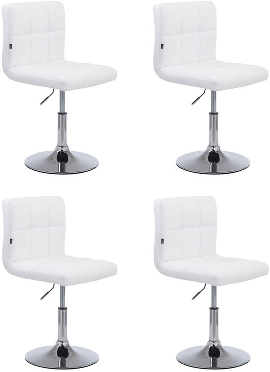 Luxe Comfort Loungestoel - Set van 4 - Verstelbaar - Kunstleer - Wit