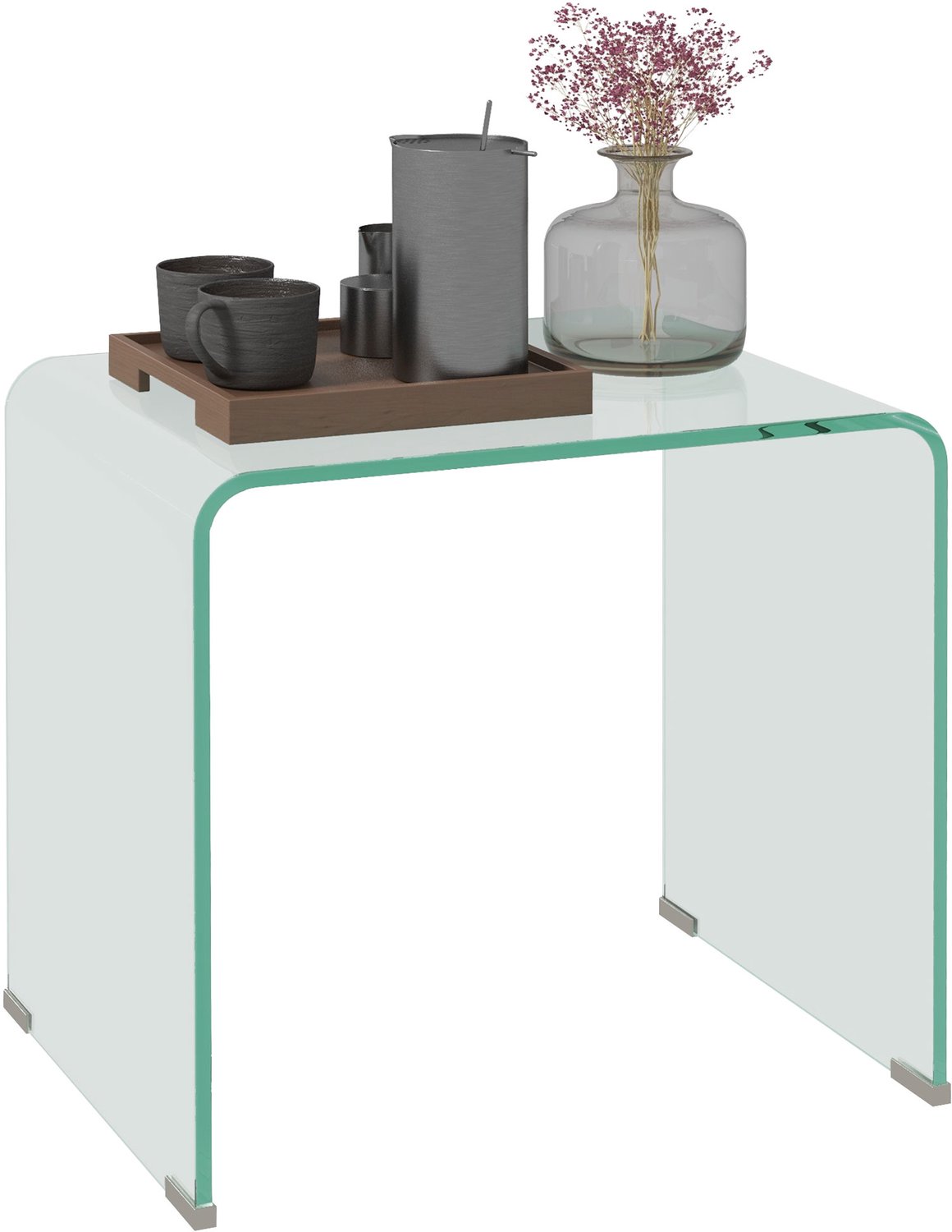 HOMCOM Salontafel - Gehard Glas - 50x40x45cm - Transparant