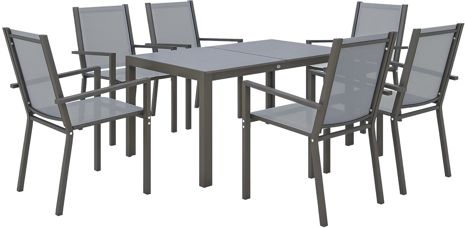 Outsunny Terraseetset - Staal - 150x90x73cm - Donkergrijs