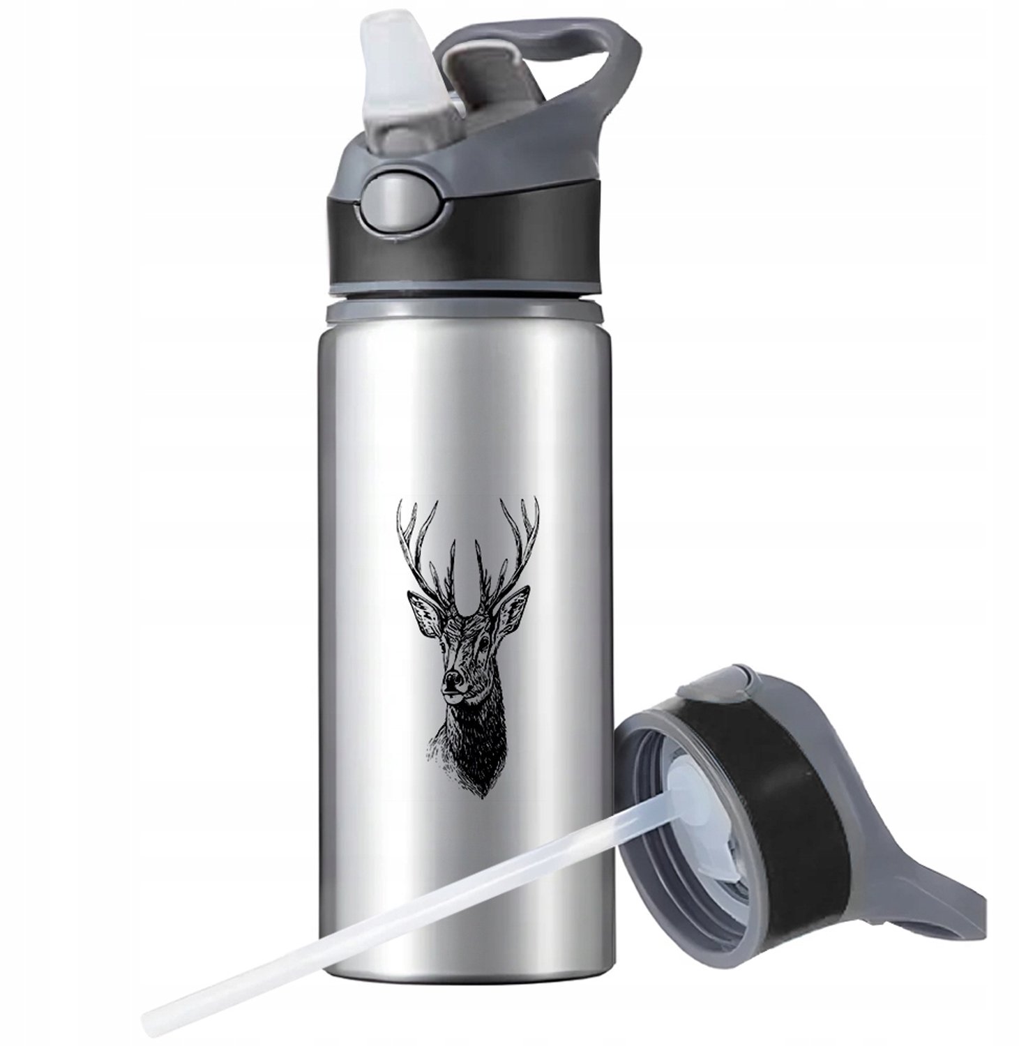 Aluminium Bidon Sportief met Rietje en Handvat - 650ml