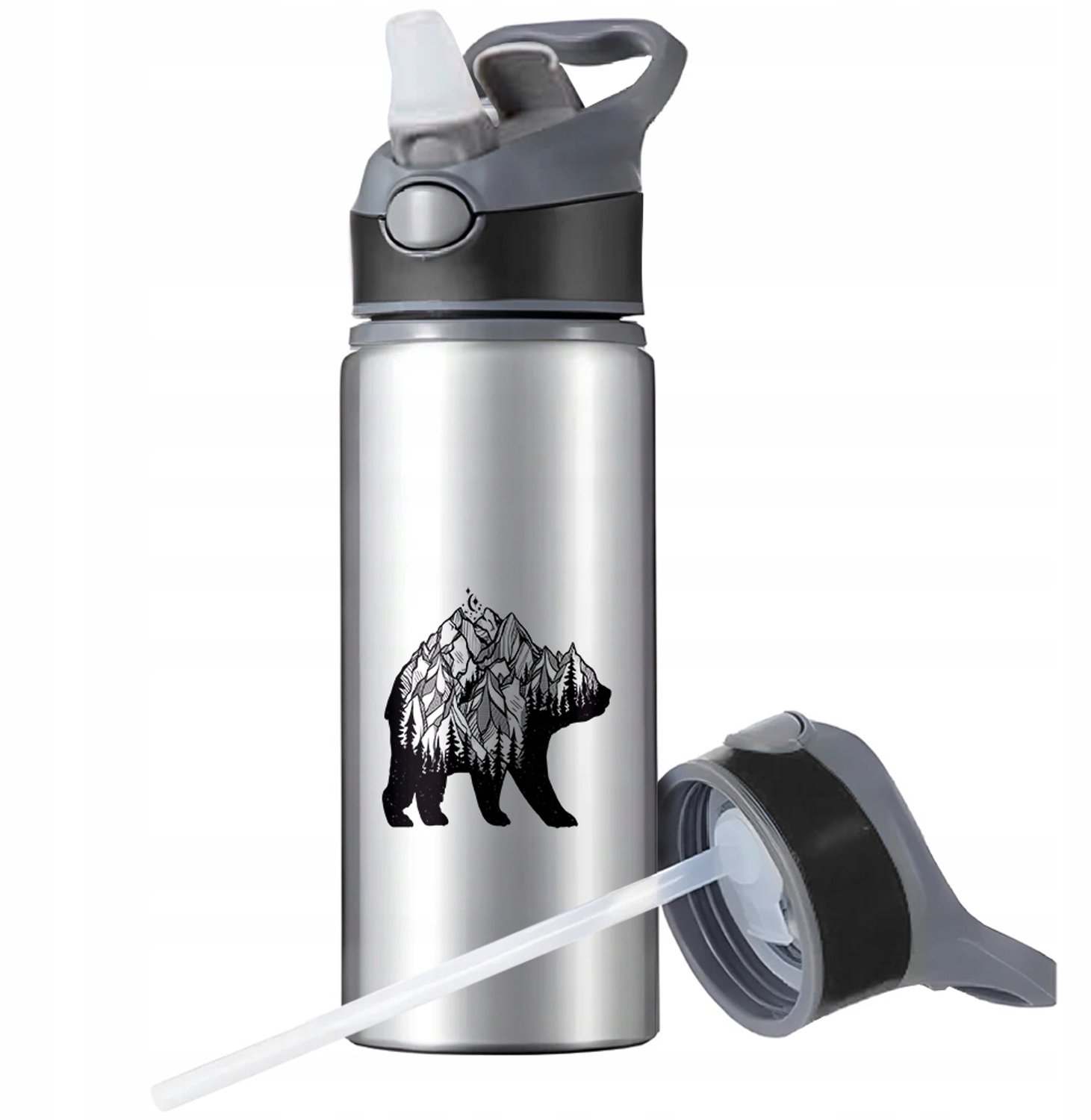 Aluminium Bidon Sportief met Rietje en Handvat - 650ml