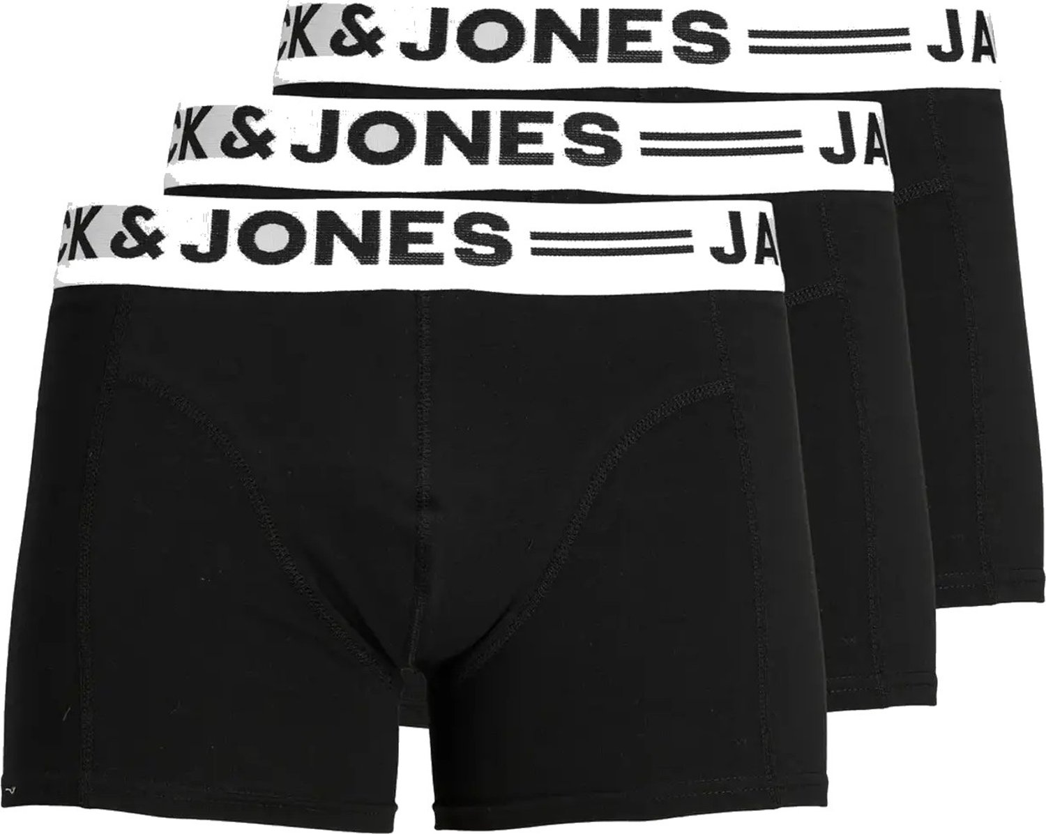 JACK & JONES Jacsteven solid trunks metal b (3-pack) - heren boxers - black black - black