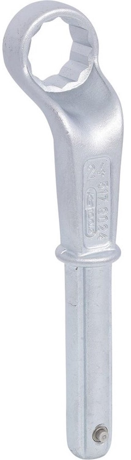 Gebogen - trekringsleutel - Dubbele - ringsleutel - Zwaar - draaimoment - FlankTraction-profiel - 24 mm - Matglans - verchroomd