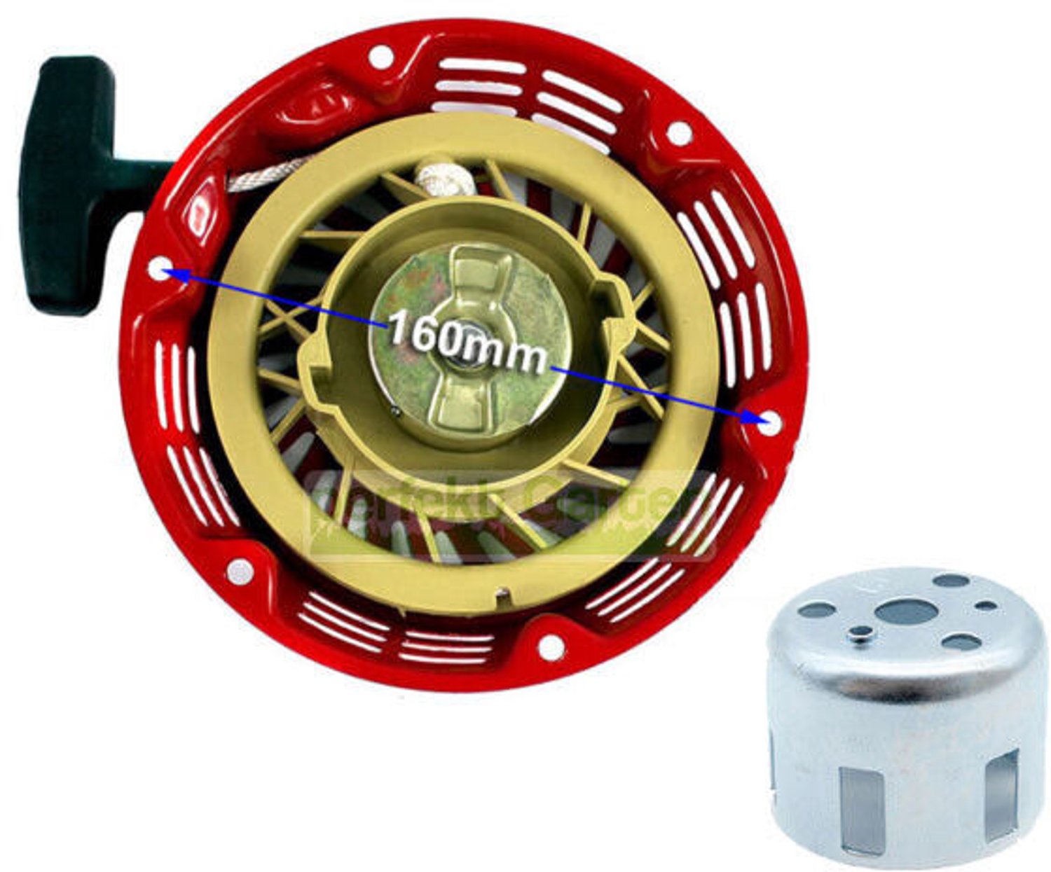 startmechanisme met terugtrekmechanisme + beker voor Honda-motor 5,5-6,5 HP GX120, GX140, GX160, GX200