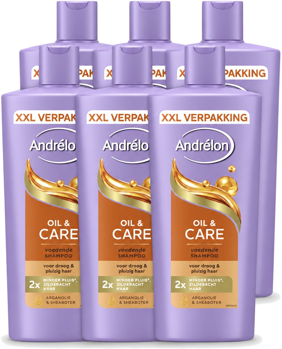6 x Andrélon – Shampoo – Oil & Care – 685 ml - Voordeelverpakking - 6 stuks