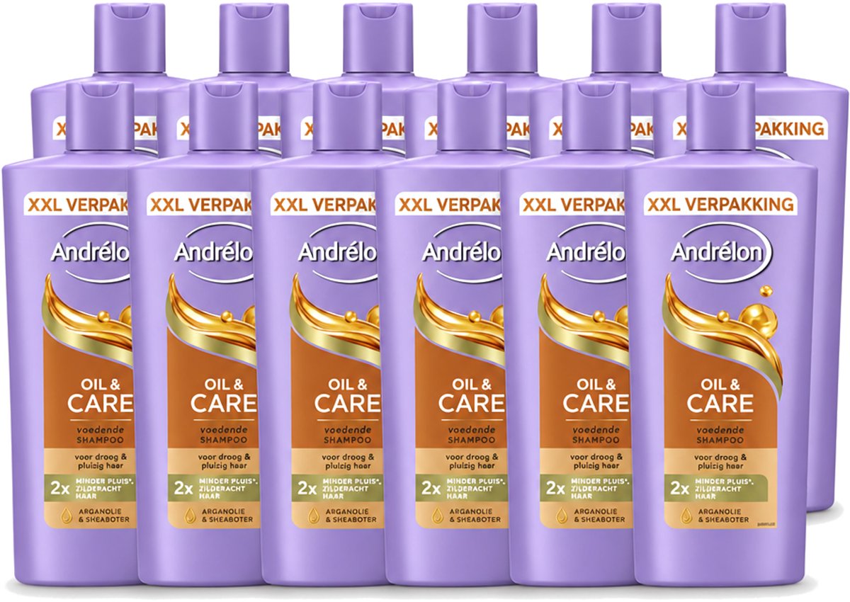 12 x Andrélon – Shampoo – Oil & Care – 685 ml - Voordeelverpakking - 12 stuks