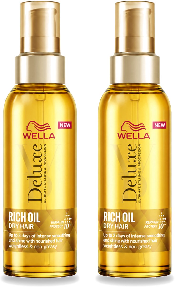 2 x Wella – Deluxe Oil Rich – Haarolie – 100 ml - Voordeelverpakking - 2 stuks