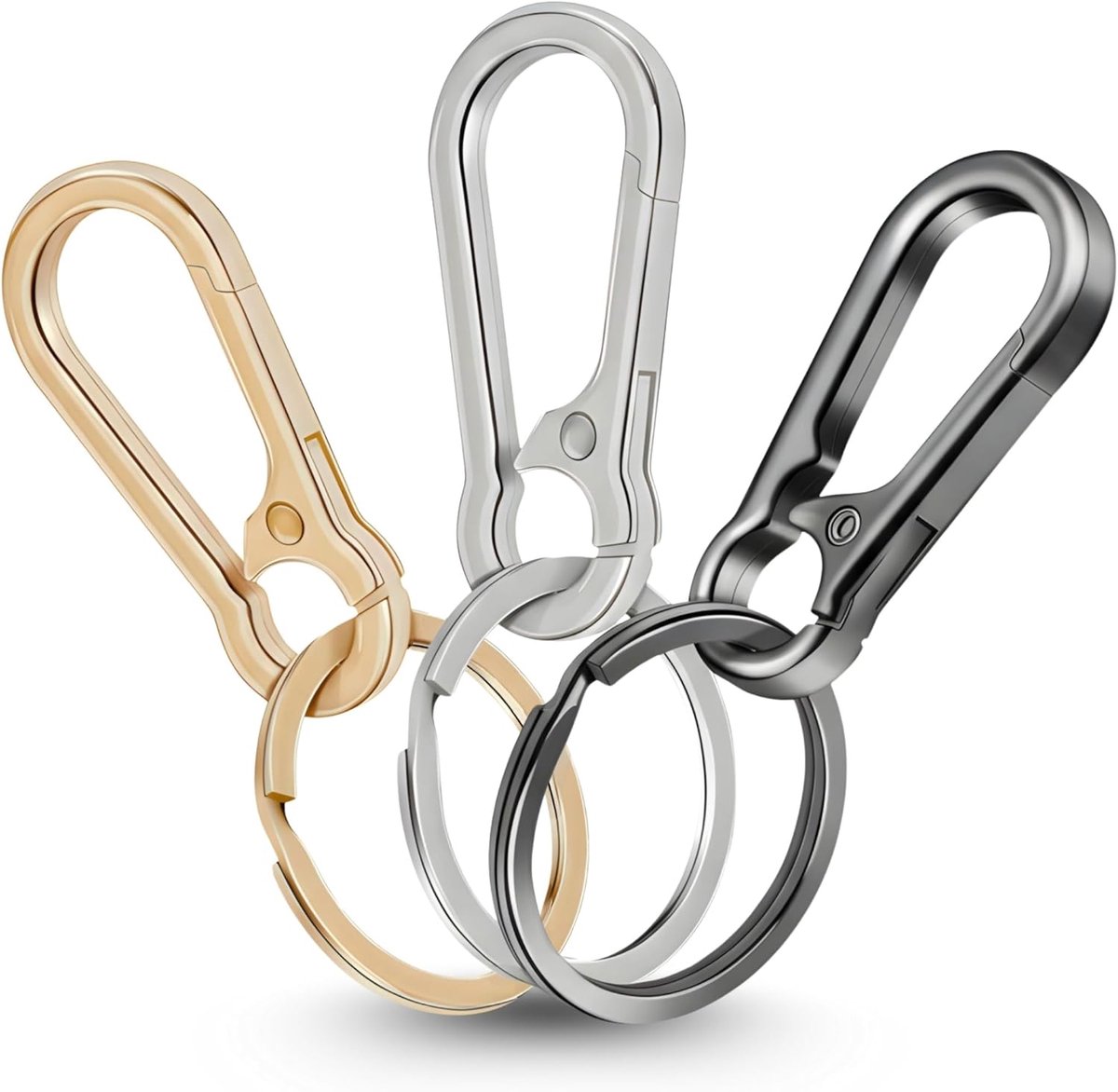 Sleutelhanger set 1/3/10 stuks - robuuste metalen carabiner - sterke clip met ring - handig voor sleutels - ShopVlot