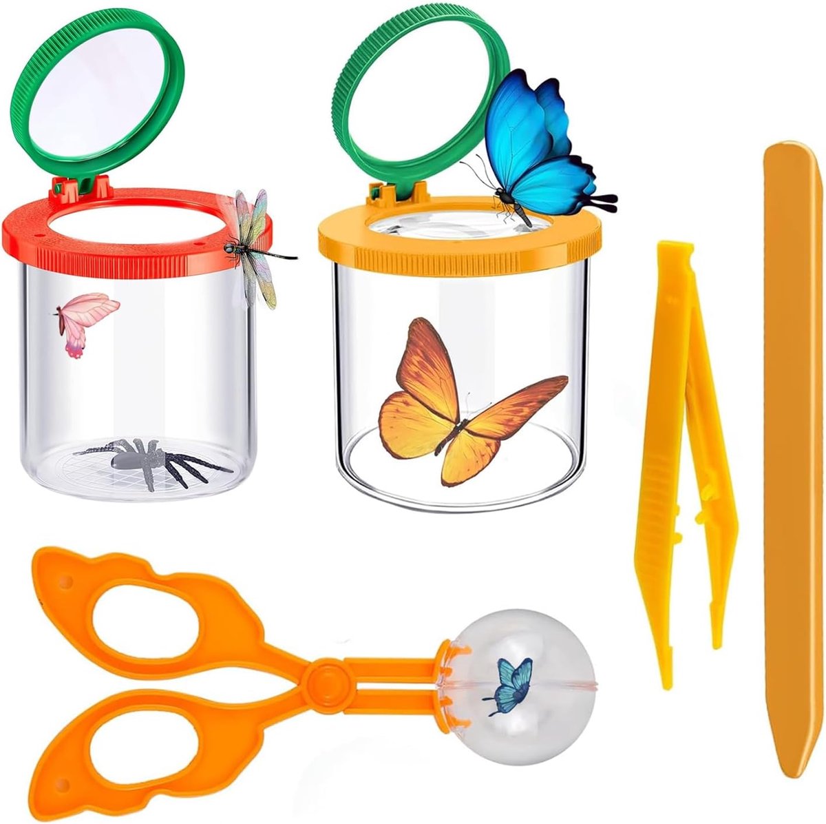 Exploratieset voor buiten, 2 stuks insectenbox met vergrootglas, x 3 x 6 vergrotingsvergrootglas, ontdekkingsreiziger - ShopVlot
