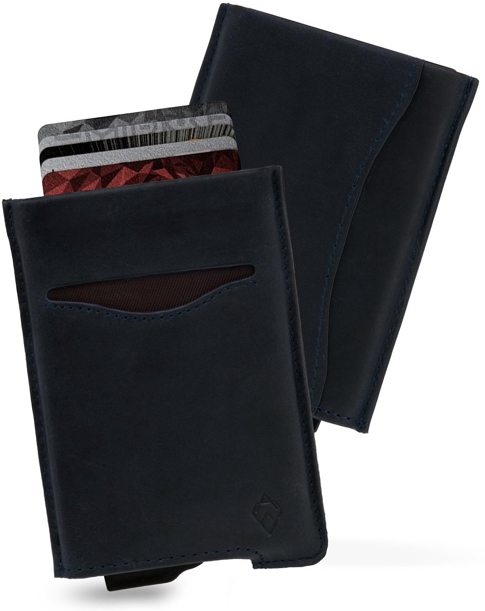 AKIELO RFID Blokkerende Kaart Portemonnee en Geschenkdoos – Stijlvolle Leren Creditcardhouder – Contactloze - ShopVlot