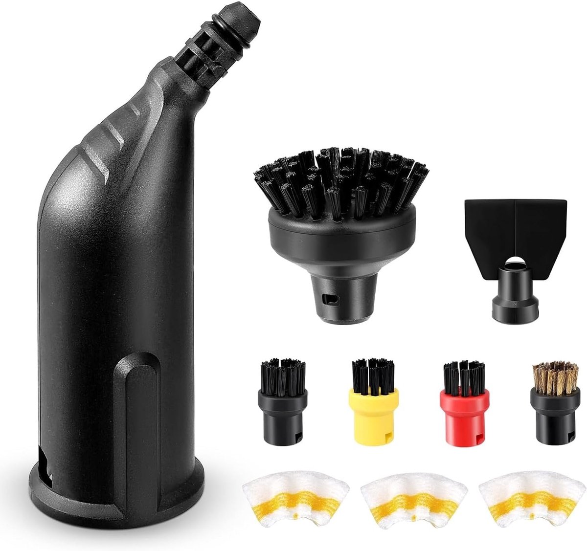 Pack of 10 Accessories for Kärcher Steam Cleaner Accessories, 4 Round Brush Set with Power Nozzle and Grout Brush - ShopVlot