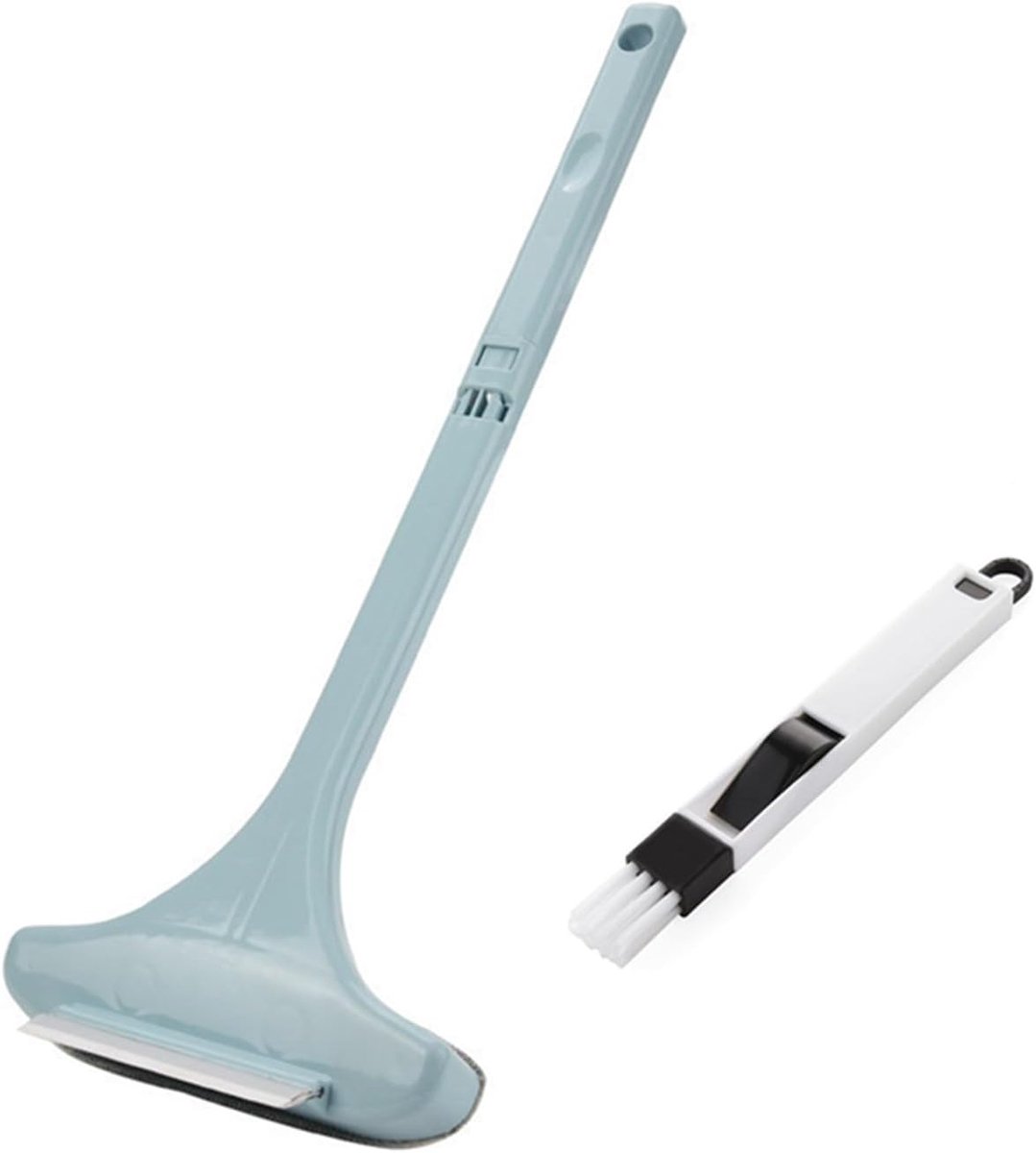 Window Shield Cleaning Brush, Double-Sided Wet and Dry Dual Use, Extendable Handle Multi-Function Brush, Window Groove - ShopVlot