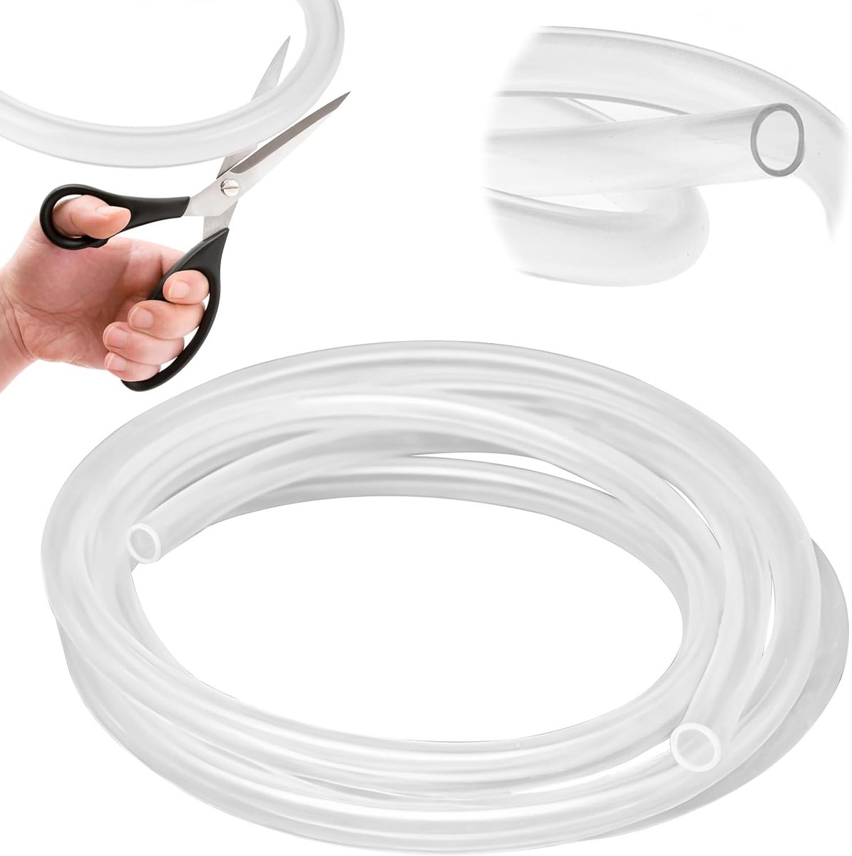 Silicone Hose, 10 mm x 12 mm, 5 m Length, Flexible Silicone Rubber Hose, Clear Water for Household, Drinking Water - ShopVlot