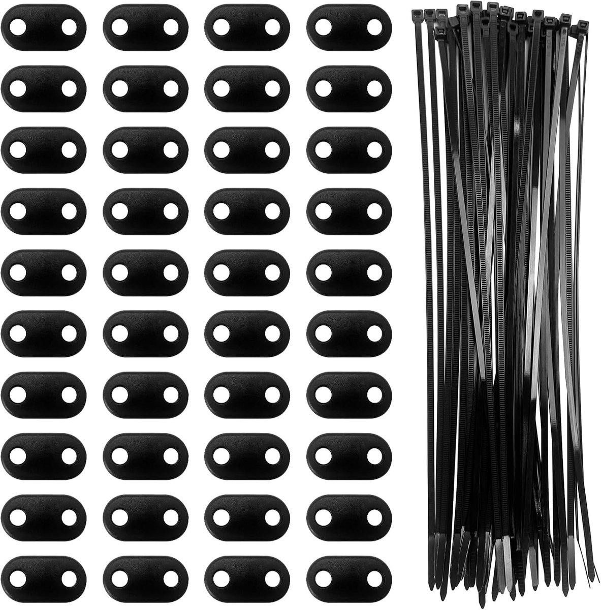 40 Pieces Privacy Screen Fixing Set, Weatherproof Fixing Kit, Includes 40 Fixing Clips and 40 Mounting Plates, Wire - ShopVlot