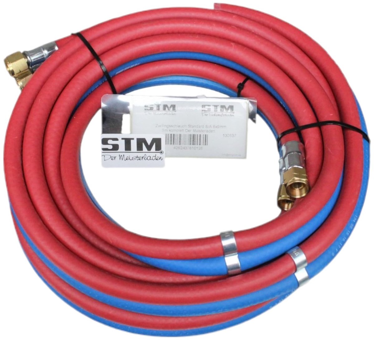 STM Der Meisterladen Dubbele slang autogeen slang acetyleen zuurstof 5 m, 10 m, 20 m 9 x 6 met aansluitingen (5 m) - ShopVlot