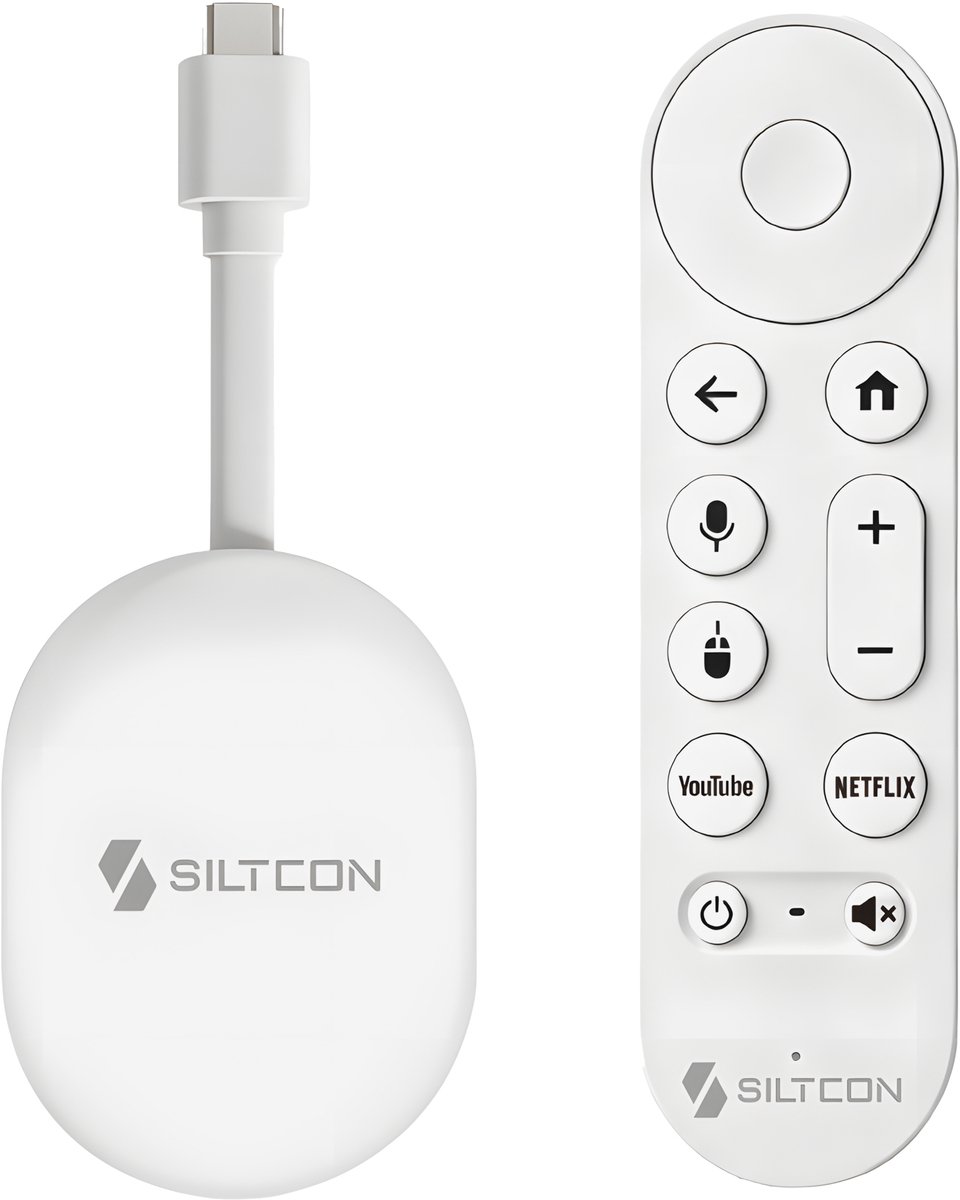 Siltcon® Android TV Box 4K HDR – Streaming Box - 2.4 & 5 GHz WiFi & Bluetooth – TV Stick – 16GB – Geschikt voor Google Assistant – Upgrade elke TV naar SmartTV - Geschikt voor 3000+ apps! - 2026 Model