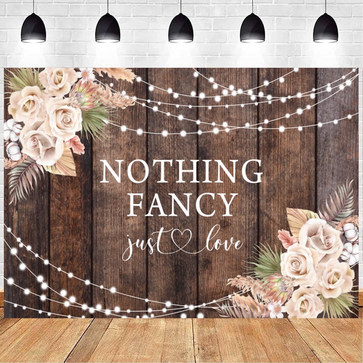 20 x 12 cm bruiloft achtergrond rustieke hout boho bloemen niets fancy gewoon liefde fotografie achtergrond bruids - ShopVlot