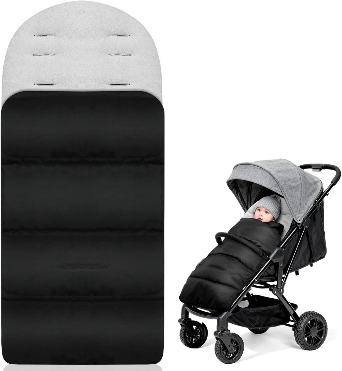 Warmte en Comfortabele Voetenzak voor Kinderwagen - Universele, Waterdichte en Wasbare Babydeken in Grijs met Rits