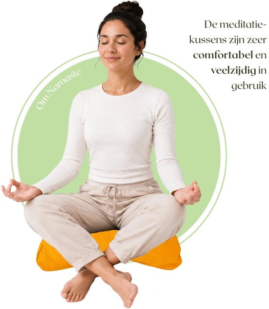 YogaStyles Meditatiekussen Organic Moon Okergeel van YogaStyles — afbeelding 2