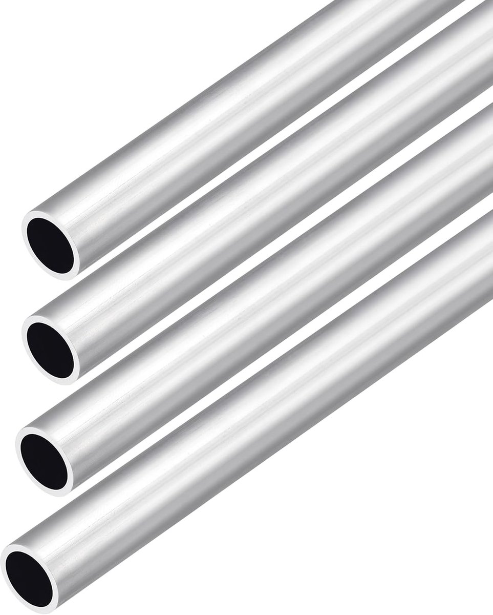 DMiotech 4pcs (12mm OD x 10mm ID) 6063 Aluminum Round Tube 300mm Length Industry Metal Tube for Machinery Frame - ShopVlot