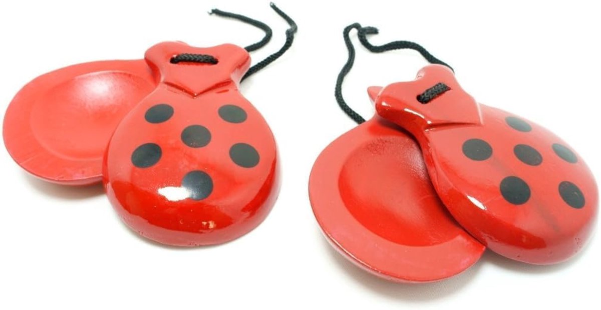 Adult Castanets Spanish Chestnuts, Red and Black - ShopVlot
