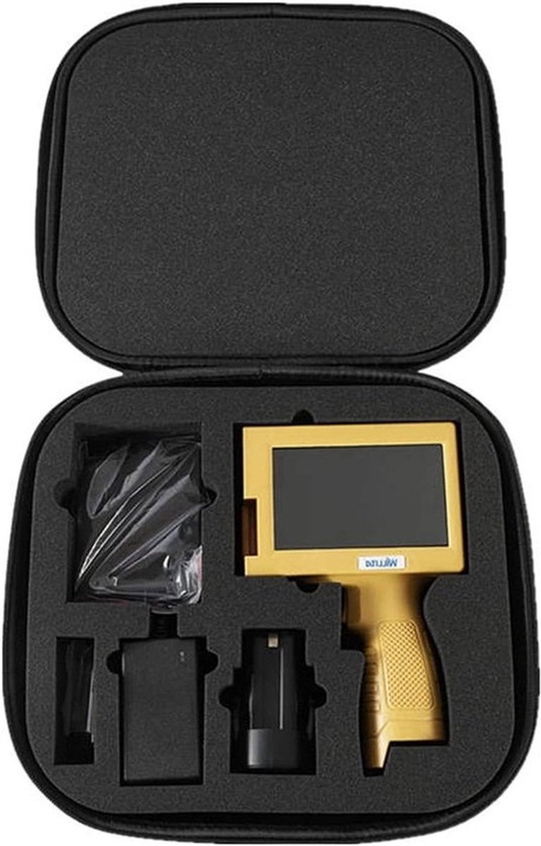 Handheld inkjetprinter - Draagbare jetprinter - Voor het markeren van producten - 5-inch touchscreen - 12.7mm afdrukhoogte - Zwart