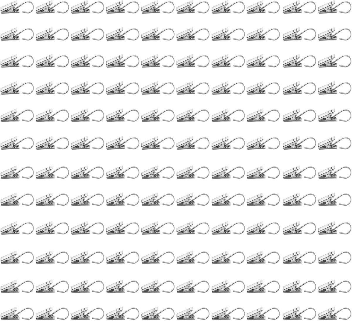 Gordijnklemmen, roestvrij staal, gordijnclips met haken, 120 stuks - ShopVlot