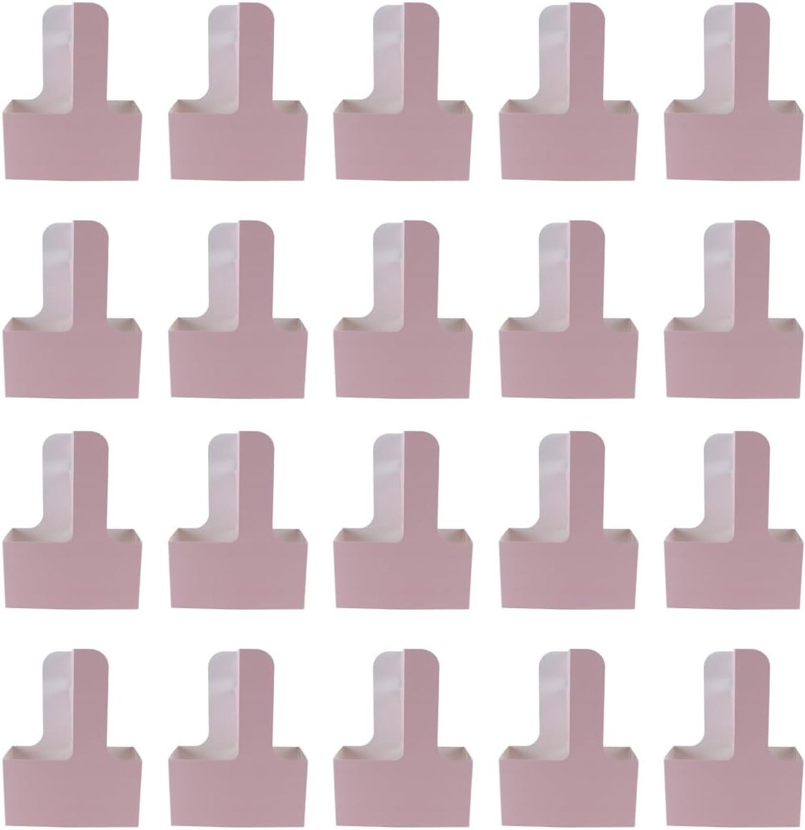 20 Stuks Vouwbare Papieren Drankhouder voor 2 Bekers, Ideaal voor Koffie, Thee en Takeaway Drinks