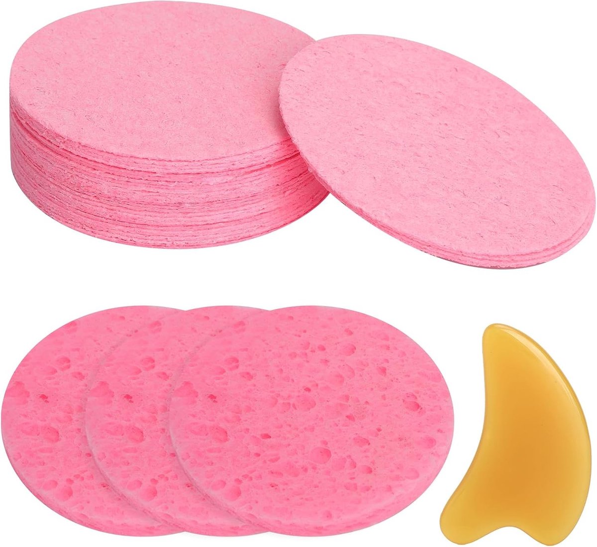 30 Stuks Gecomprimeerde Gezichtsponsjes voor Reiniging, Peeling en Make-up Verwijdering - Ideaal voor een Stralende Huid en Verzorging