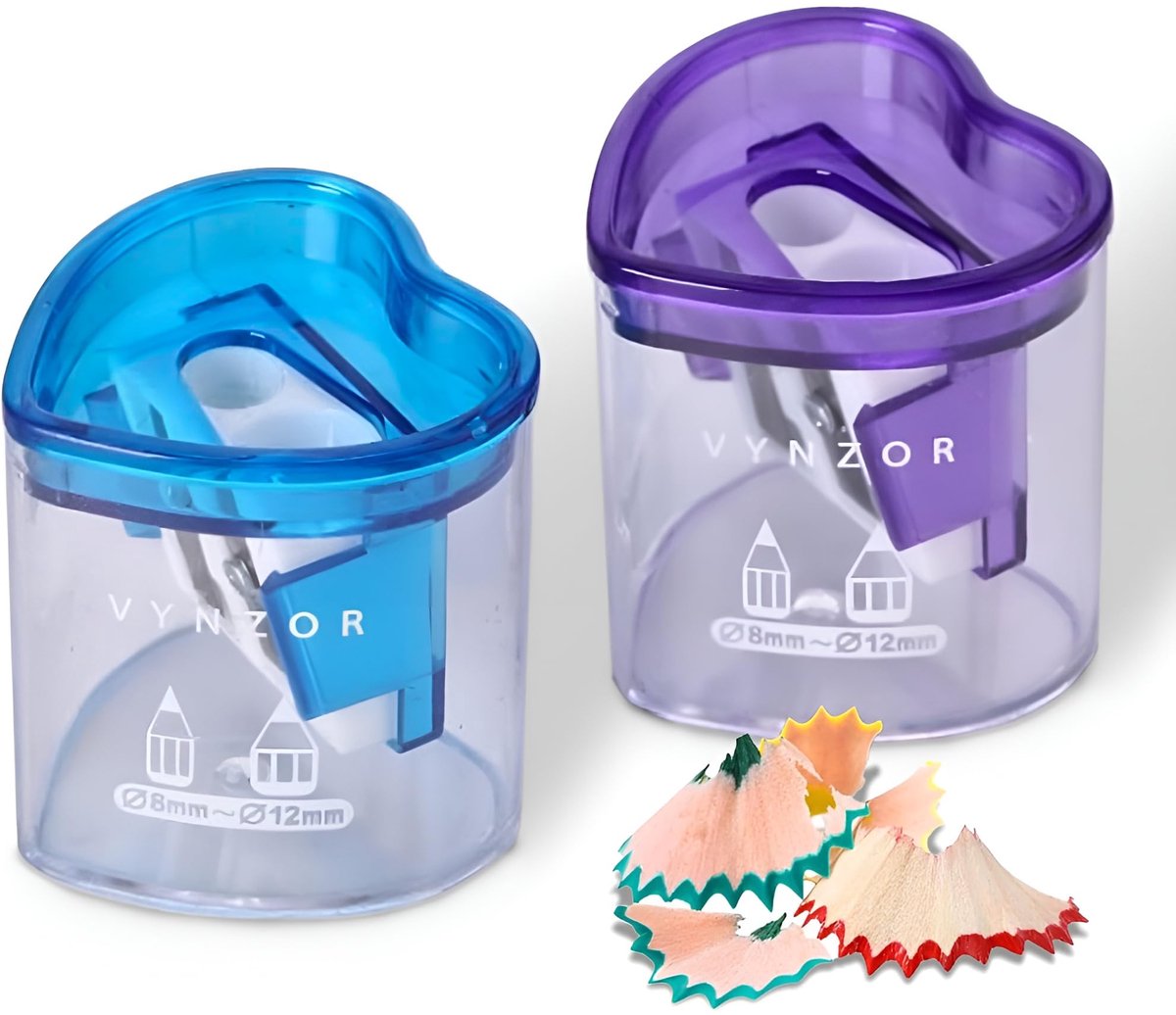 2 stuks puntenslijper met container, dubbele gaten (8 mm - 12 mm) puntenslijpers voor kinderen, volwassenen, school - ShopVlot