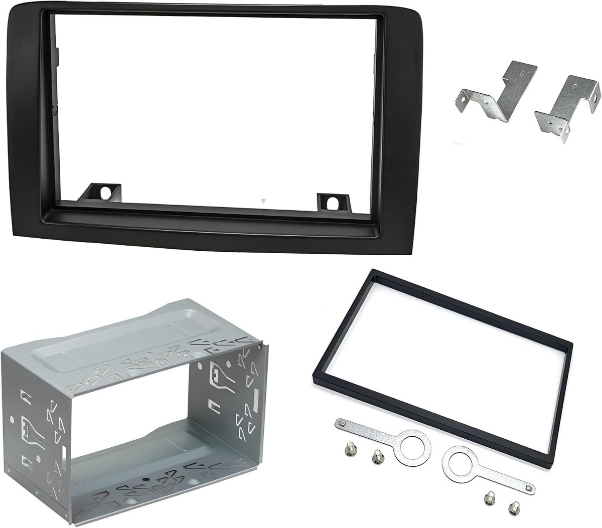 Sound-way 2 DIN Car Radio Installation Mounting Kit Fascia Frame & Dashboard Panel Stereo Upgrade Adapter Kit - ShopVlot