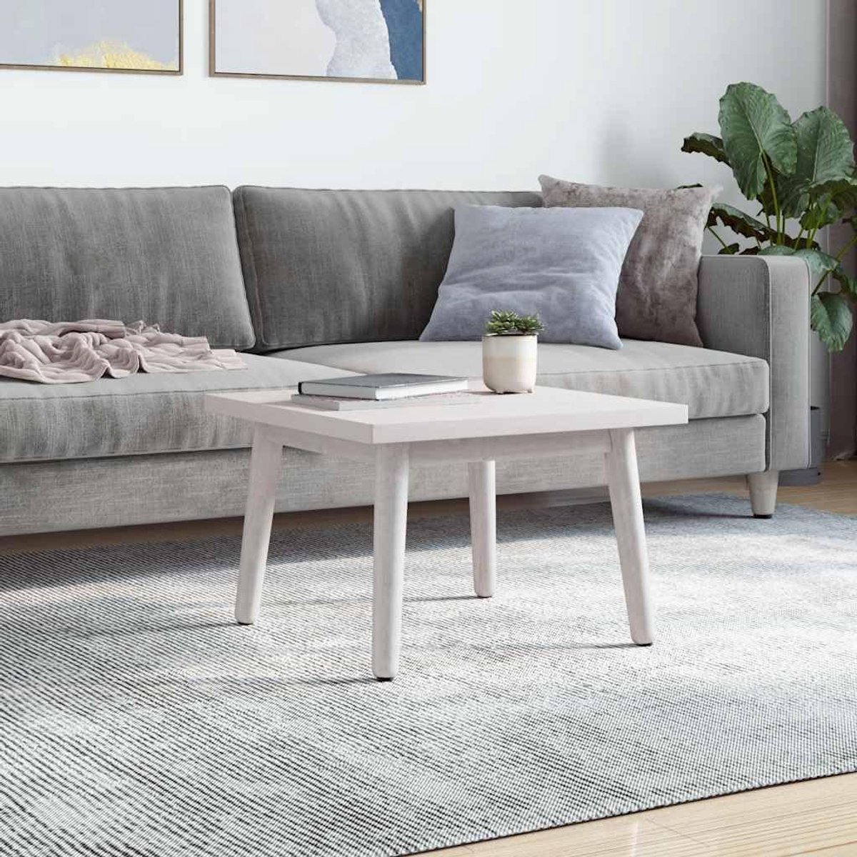 Wit massief grenenhout 60 x 60 x 2,5 cm vierkant