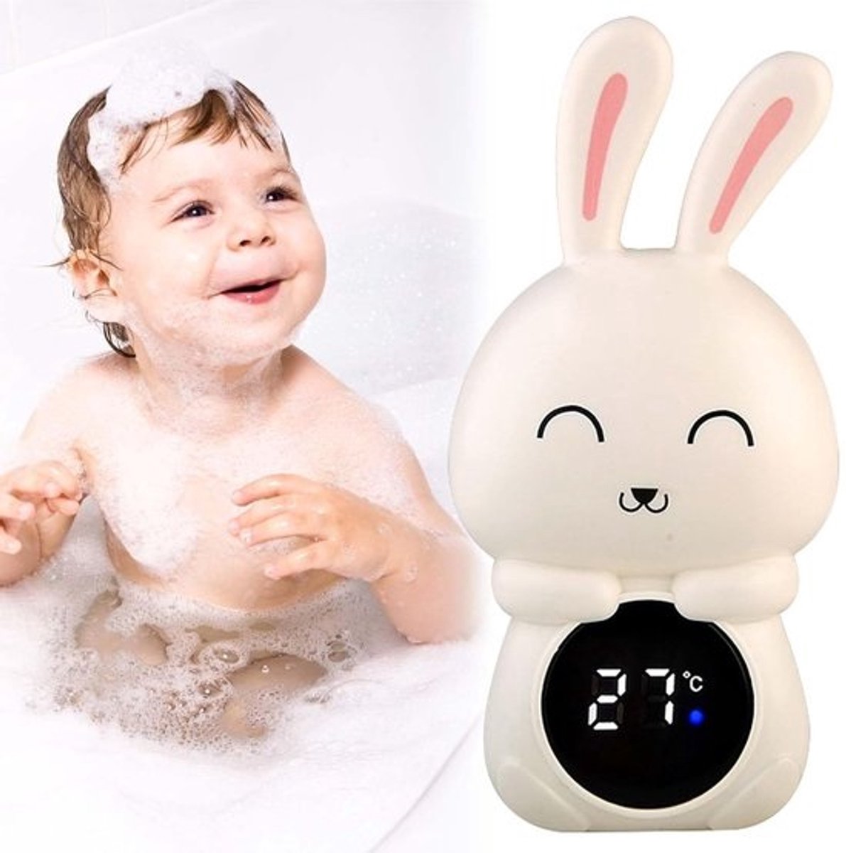 Digitale babybadthermometer met LED-kleurindicatie voor watertemperatuur