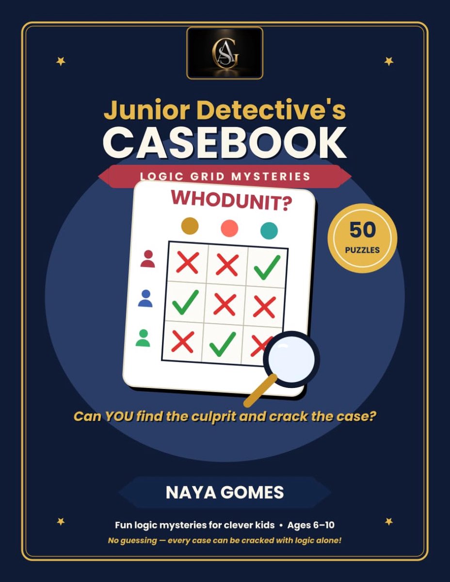 Junior Detective's Casebook: Logic Grid Mysteries: 50 Whodunit Puzzles for Clever Kids - ShopVlot