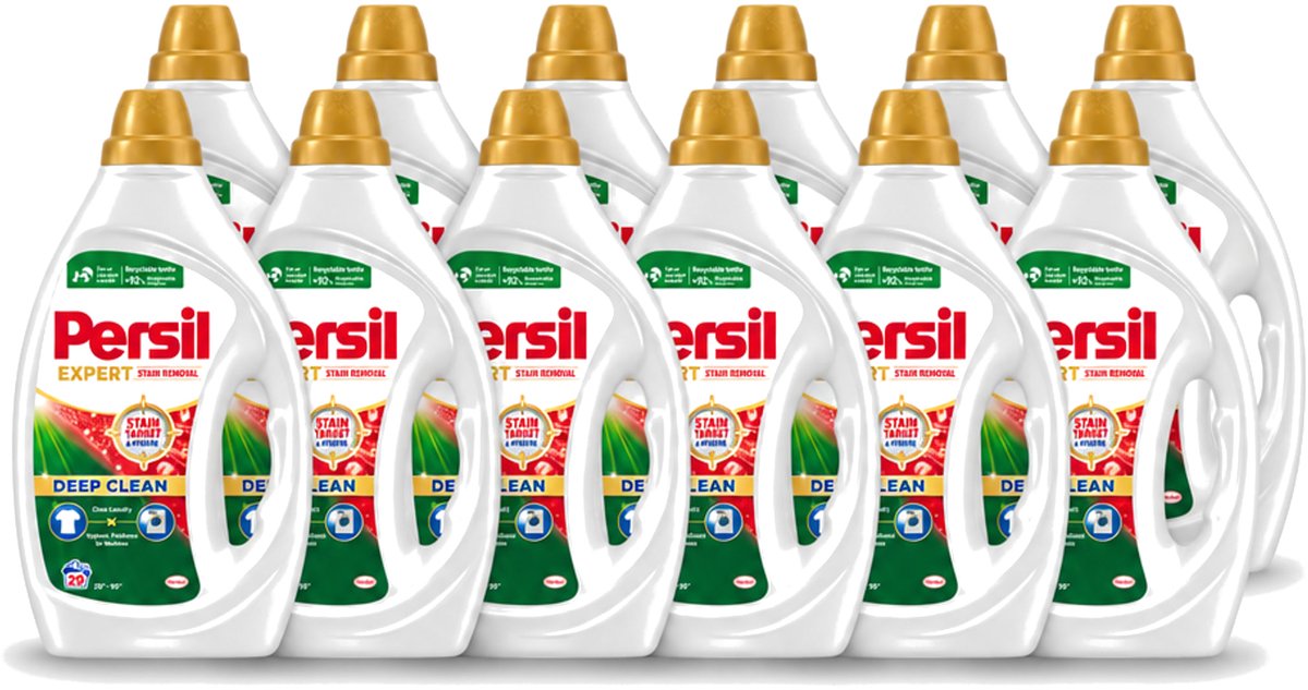 12 x Persil Expert - Vlekverwijdering - Vloeibaar Wasmiddel - Witte en Gekleurde Was - 29 Wasbeurten - Voordeelverpakking - 12 stuks