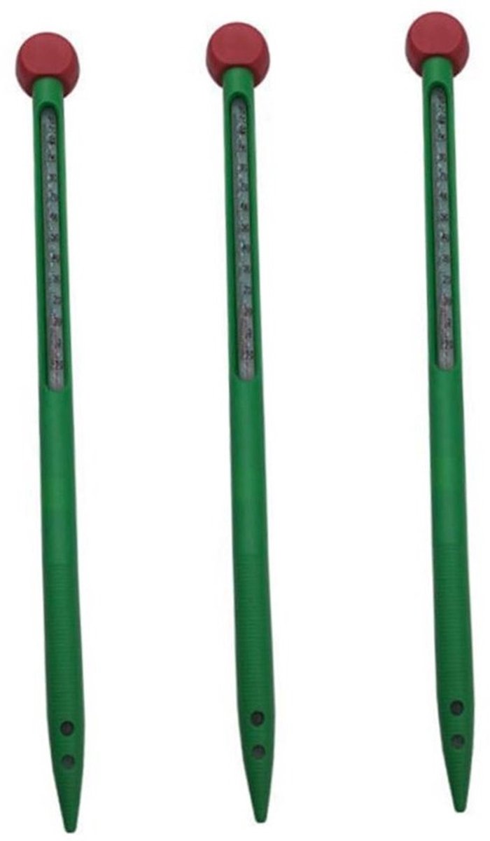 Bodemthermometer met sonde - Grondthermometer en meetinstrument - Voor het tuin- en klimaatbeheer - Ingebouwde glazen staaf - 32 cm lang - Groen