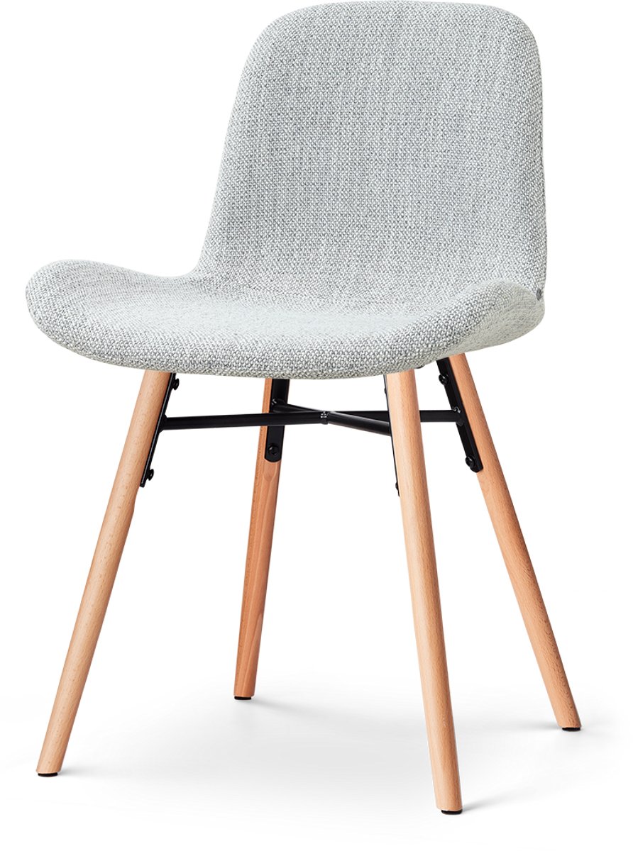 Nolon Nena-Fé Eetkamerstoel grijs melange - houten onderstel Grijs - Naturel onderstel