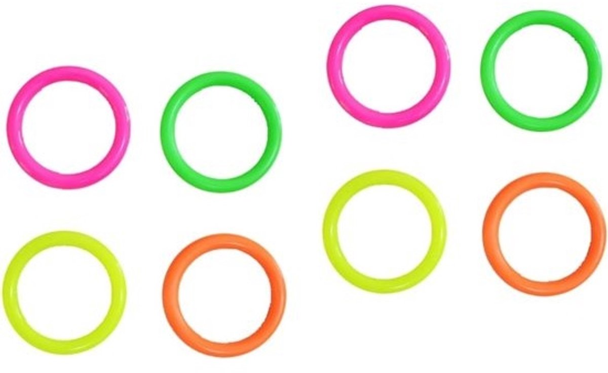 Ringen - werpspel - Gooispel - Buitenspelen - 48 stuks - 4 x 4 cm - Gemengde kleuren
