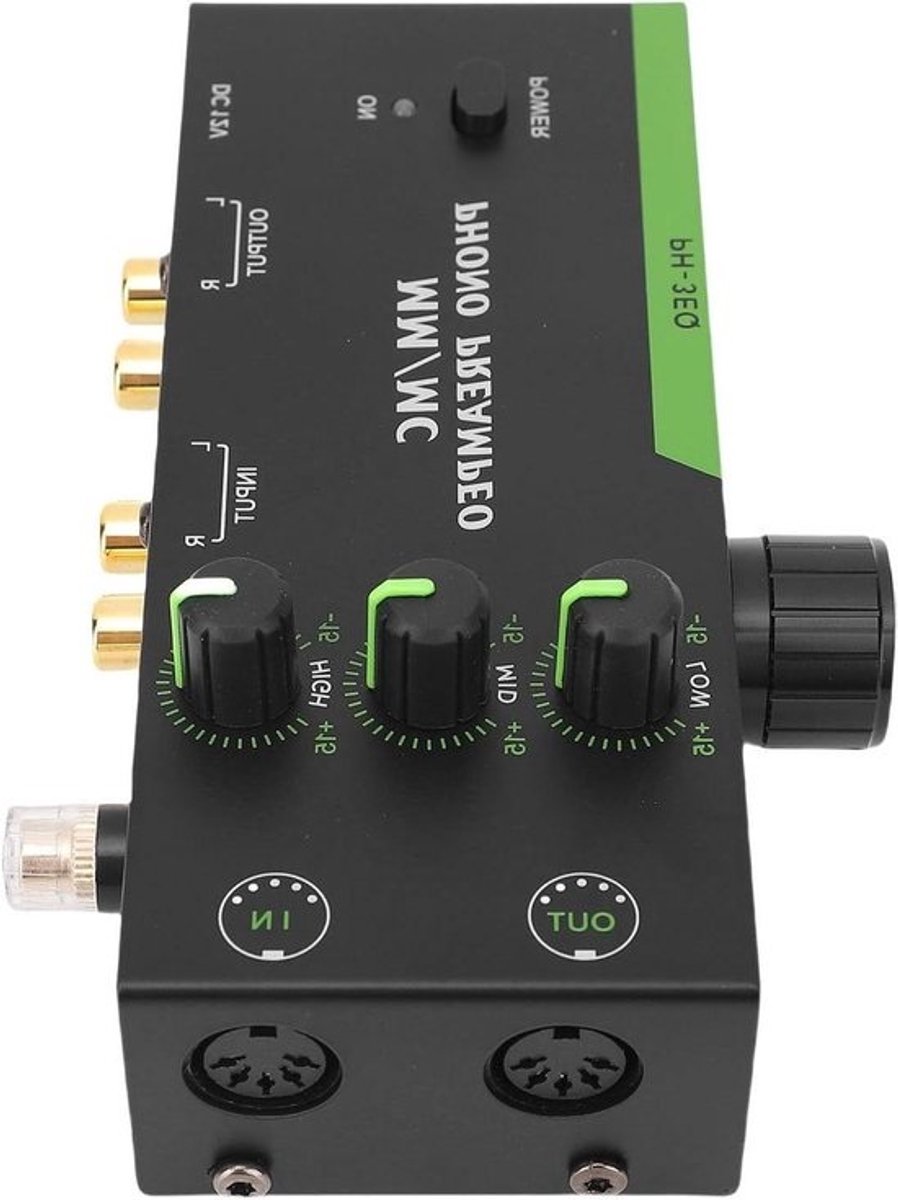 Phono-voorversterker - Stereo-fonograaf - Voor muziek luisteren - MM- en MC-modus - Mini-stereo - Aluminium