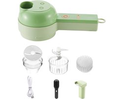 Elektrische Groentesnijder - Keukenmachine - Snel koken - 4-in-1 functie - 20.5 x 9.5 cm - Grijs