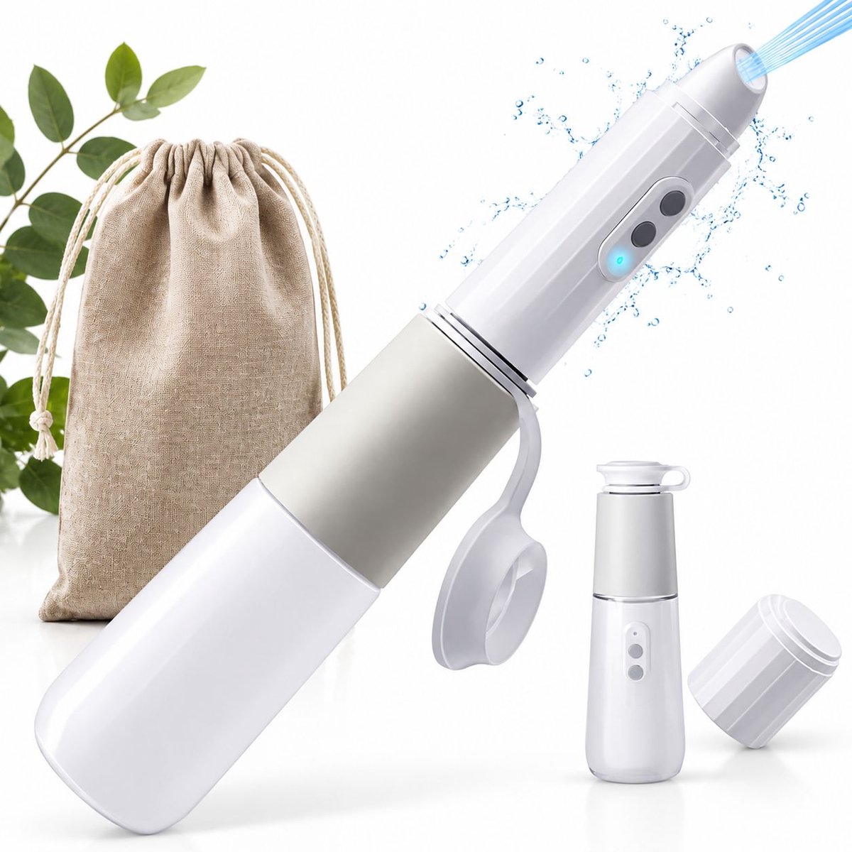 VHV - Draagbare Elektrische Bidet – 2 drukken, 2 sproeistanden, IPX7-waterdicht – Past op elke 28mm-fles – 500mAh, 70× gebruik, 86g