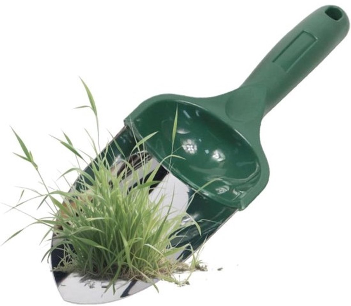 Ergonomische tuinspaan - Handschep voor de tuin - Voor grondbewerking - Roestvrij staal - 30 cm - Groen