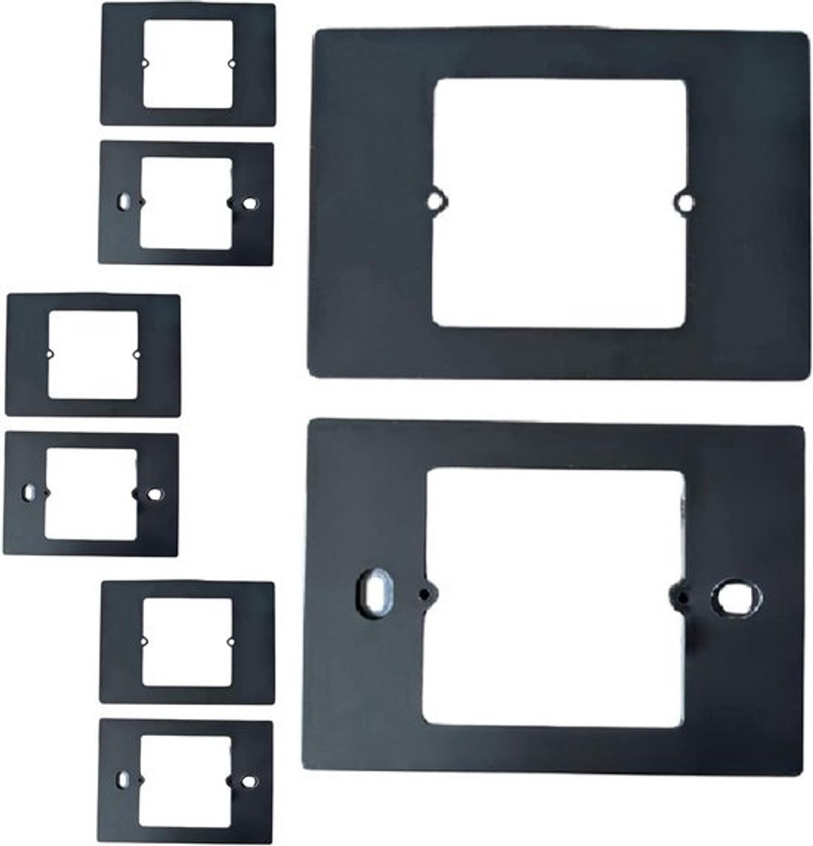 Adapterset Box 503 naar 502, zwart, afdekplaat voor wastafel 503, verloophouder voor thermostaten en slimme producten, vierkante vorm, 120 x 86 x 3.5 mm, schroef inbegrepen