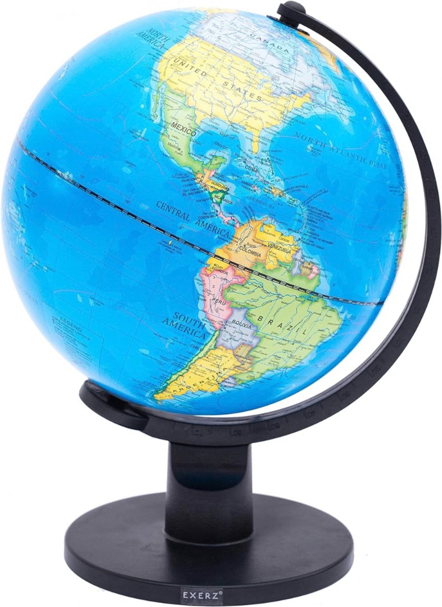 Levo® Verlichte Wereldbol - Wereldbol - Kinderwereldbol - Diameter 25cm - Veelkleurig - 25cm x 25cm x 35cm