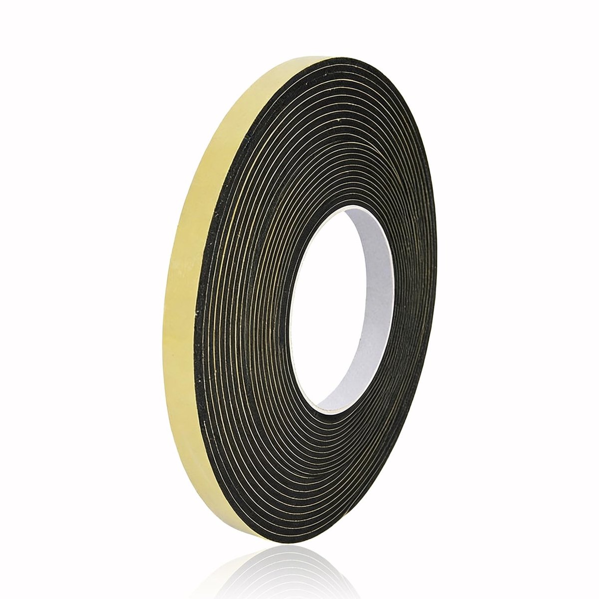 EVA Foam Tape 10mm x 2mm - Zelfklevende Geluidsisolerende Tape voor Raam, Meubels en HVAC (10m Rol, Zwart)
