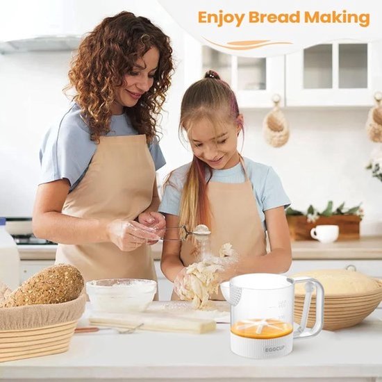 Eiermixer - Beker - Klopper - Schuimer - Keuken - Bakken - Semi-automatisch - 18.5 cm - Wit — afbeelding 2