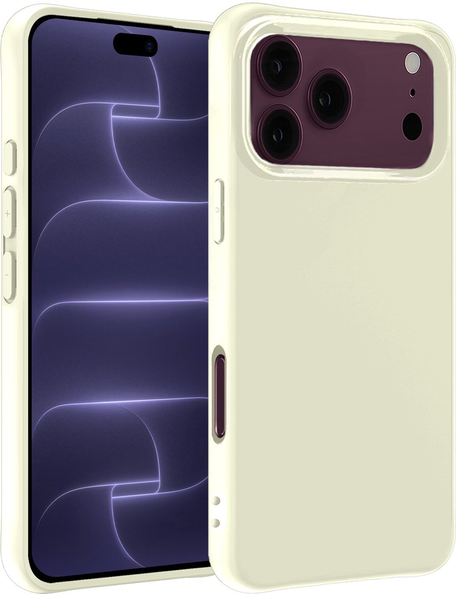 Hoesje - Geschikt voor Apple iPhone 18 Pro - Sterk & Shockproof - Siliconen Case - Hoes Cover - Telefoonhoes - Wit