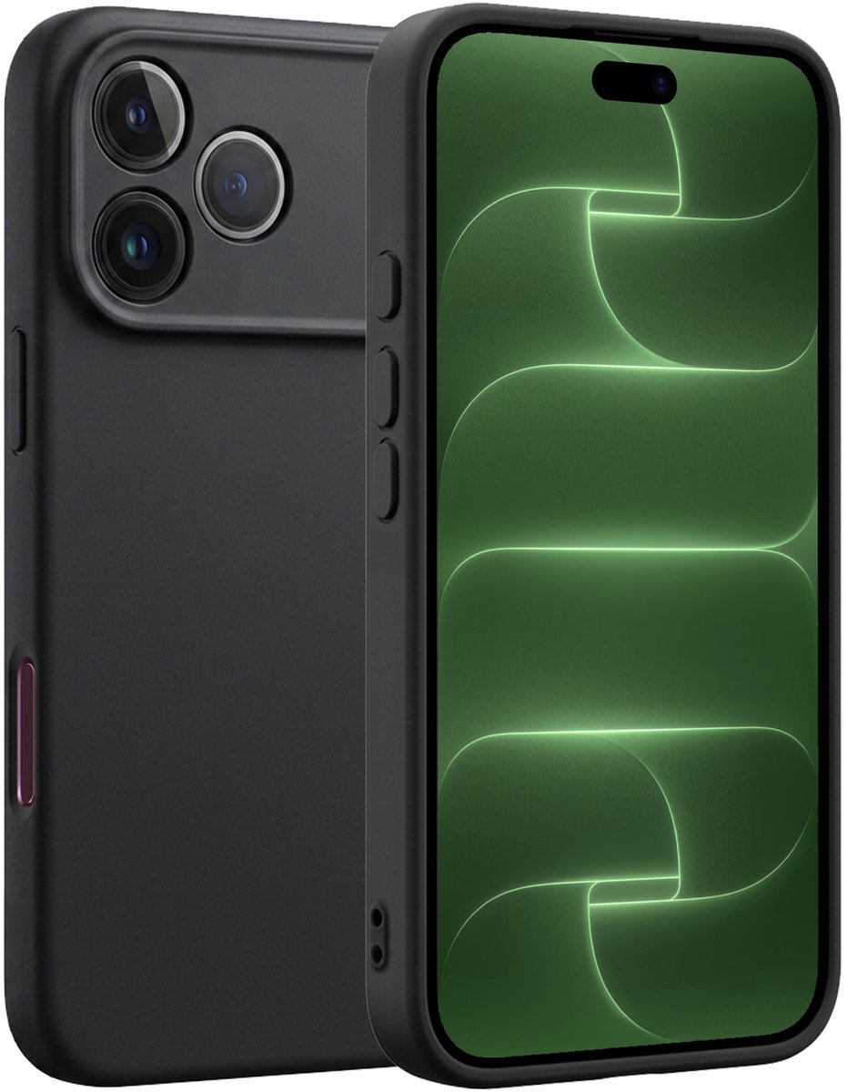 Hoesje Geschikt voor Apple iPhone 18 Pro - Sterk & Shockproof - Hoes Cover - Siliconen Case - Zwart
